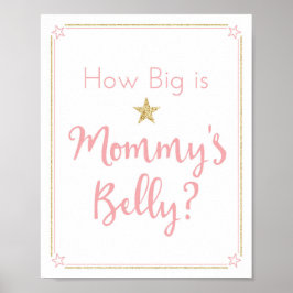 Twinkle Twinkle Little Star Baby shower Belly Game Poster