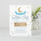 Twinkle Twinkle Little Star | Baby Shower | Blauw Kaart (Staand voorkant)
