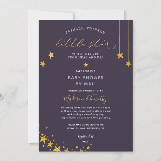 Twinkle Twinkle Little Star Baby shower by Mail Kaart (Voorkant)