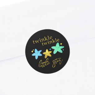 Twinkle Twinkle Little Star Baby shower Envelope Ronde Sticker