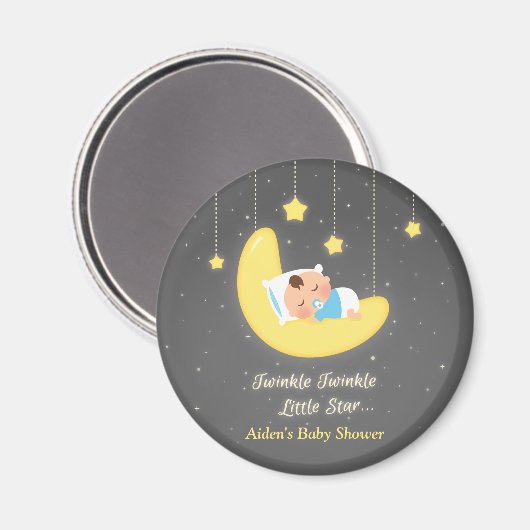 Twinkle Twinkle Little Star Baby shower Favors Magneet (Voorkant / Achterkant)