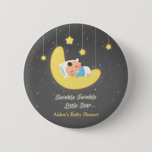 Twinkle Twinkle Little Star Baby shower Favors Ronde Button 5,7 Cm (Voorkant)