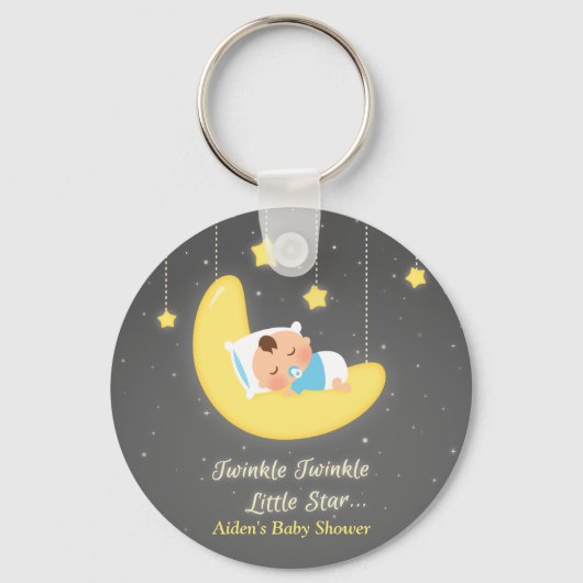 Twinkle Twinkle Little Star Baby shower Favors Sleutelhanger (Voorkant)