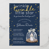 Twinkle Twinkle Little Star Baby shower Folie Uitnodiging (Voorkant)