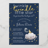 Twinkle Twinkle Little Star Baby shower Folie Uitnodiging (Voorkant)