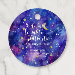 Twinkle Twinkle Little Star Baby shower Galaxy Bedankjes Labels