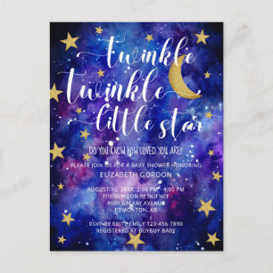 Twinkle Twinkle Little Star Baby shower Galaxy Briefkaart