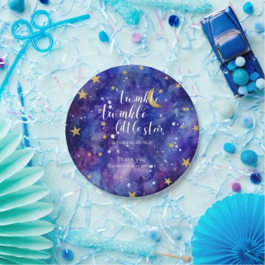 Twinkle Twinkle Little Star Baby shower Galaxy Papieren Bordje (Feest)