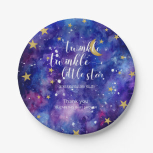 Twinkle Twinkle Little Star Baby shower Galaxy Papieren Bordje