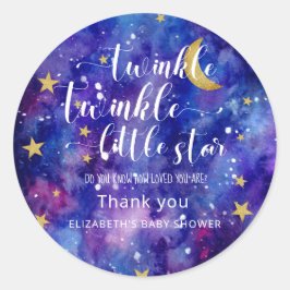 Twinkle Twinkle Little Star Baby shower Galaxy Ronde Sticker