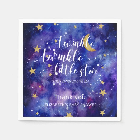 Twinkle Twinkle Little Star Baby shower Galaxy Servet (Voorkant)