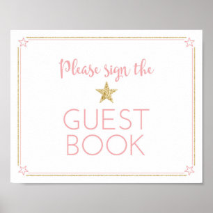 Twinkle Twinkle Little Star Baby Shower Gastenboek Poster