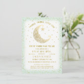 Twinkle Twinkle Little Star Baby shower Gold/Mint Kaart (Staand voorkant)
