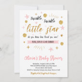 Twinkle Twinkle Little Star Baby Shower, Goud Roze Kaart (Voorkant)