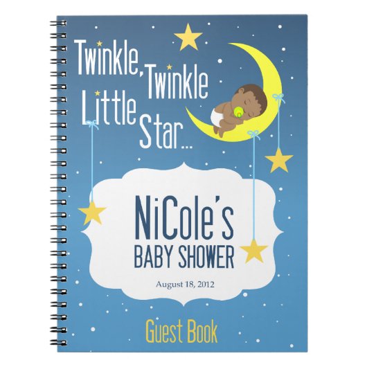 Twinkle Twinkle Little Star Baby shower Guest Book Notitieboek (Voorkant)