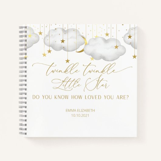 Twinkle Twinkle Little Star Baby shower Guestbook Notitieboek (Voorkant)