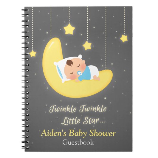 Twinkle Twinkle Little Star Baby shower Guestbook Notitieboek (Voorkant)