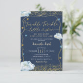 Twinkle Twinkle Little Star Baby shower handgeteke Kaart (Staand voorkant)