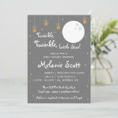 Twinkle, Twinkle, Little Star. Baby shower Invita Kaart (Staand voorkant)