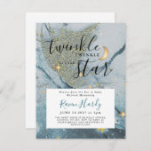 Twinkle Twinkle Little Star Baby shower Invitation (Voorkant / Achterkant)