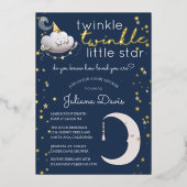 Twinkle Twinkle Little Star Baby shower Invitation Folie Uitnodiging (Voorkant)