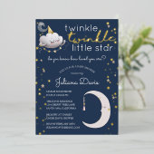 Twinkle Twinkle Little Star Baby shower Invitation Folie Uitnodiging (Staand Voorkant)