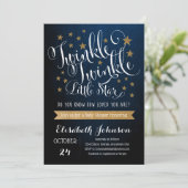 Twinkle Twinkle Little Star Baby shower Invitation Kaart (Staand voorkant)