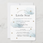 Twinkle Twinkle Little Star Baby shower Invitation Kaart (Voorkant)