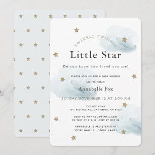Twinkle Twinkle Little Star Baby shower Invitation Kaart