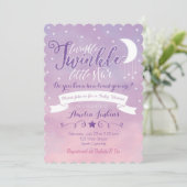 Twinkle Twinkle Little Star Baby shower Invitation Kaart (Staand voorkant)
