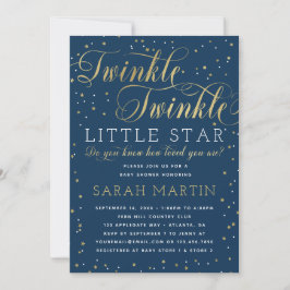 Twinkle Twinkle Little Star Baby shower Invitation Kaart