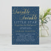 Twinkle Twinkle Little Star Baby shower Invitation Kaart (Staand voorkant)