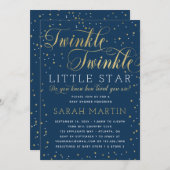 Twinkle Twinkle Little Star Baby shower Invitation Kaart (Voorkant / Achterkant)