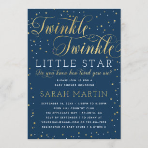 Twinkle Twinkle Little Star Baby shower Invitation Kaart