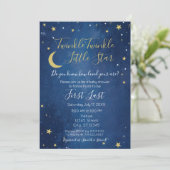 Twinkle Twinkle Little Star Baby shower Invitation Kaart (Staand voorkant)