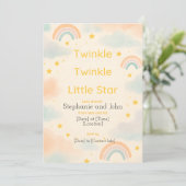 Twinkle Twinkle Little Star Baby shower Invitation Kaart (Staand voorkant)