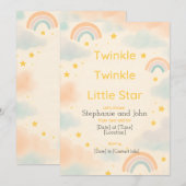 Twinkle Twinkle Little Star Baby shower Invitation Kaart (Voorkant / Achterkant)