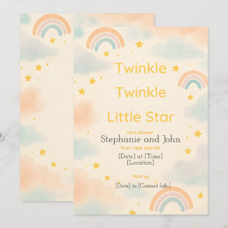 Twinkle Twinkle Little Star Baby shower Invitation Kaart
