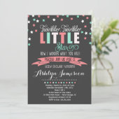 Twinkle Twinkle Little Star Baby shower INvitation Kaart (Staand voorkant)