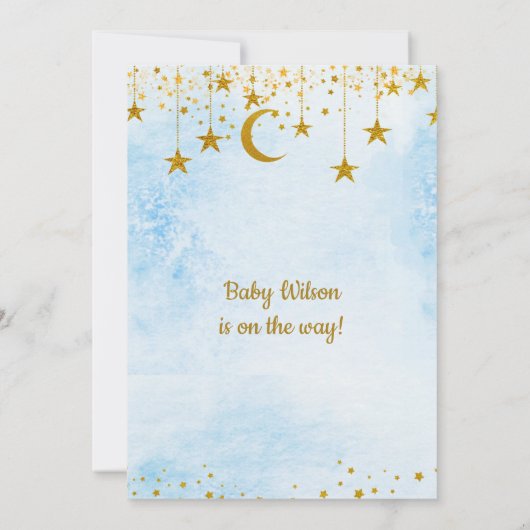 Twinkle Twinkle Little Star Baby Shower Invitation Kaart (Achterkant)