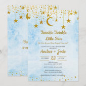 Twinkle Twinkle Little Star Baby Shower Invitation Kaart (Voorkant / Achterkant)