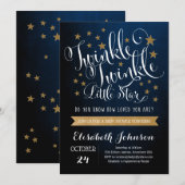 Twinkle Twinkle Little Star Baby shower Invitation Kaart (Voorkant / Achterkant)