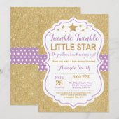 Twinkle Twinkle Little Star Baby shower Invitation Kaart (Voorkant / Achterkant)