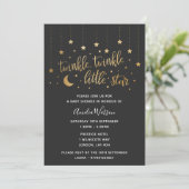 Twinkle Twinkle Little Star Baby shower Invitation Kaart (Staand voorkant)