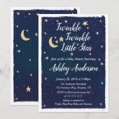 Twinkle Twinkle Little Star Baby shower Invitation Kaart (Voorkant / Achterkant)