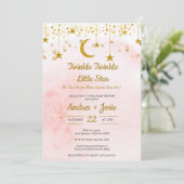 Twinkle Twinkle Little Star Baby shower Invitation Kaart (Staand voorkant)