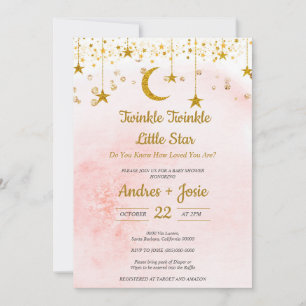 Twinkle Twinkle Little Star Baby shower Invitation Kaart