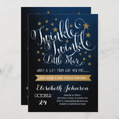 Twinkle Twinkle Little Star Baby shower Invitation Kaart (Voorkant / Achterkant)