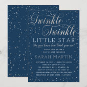 Twinkle Twinkle Little Star Baby shower Invitation Kaart (Voorkant / Achterkant)