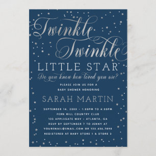 Twinkle Twinkle Little Star Baby shower Invitation Kaart